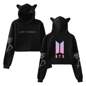 Bangtan Boys Love Yourself Crop Top Hoodies With Ears